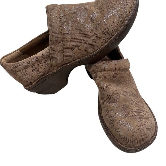 BOC Women’s Size 10 Brown Leather Clogs Slip On Comfort Shoes Nursing - Picture 6 of 7